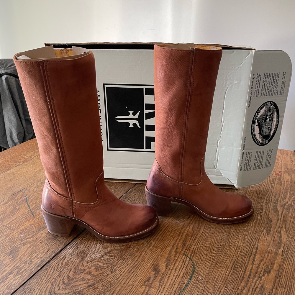 Frye women’s Sabrina 14L boot, saddle